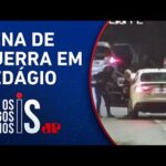 Criminosos armados com fuzis e explosivos assaltam pedágio e fazem reféns em rodovia de SP